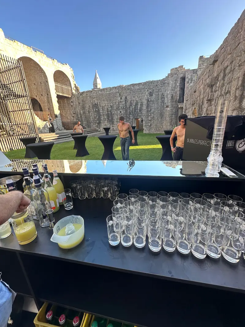 Private event bar setup